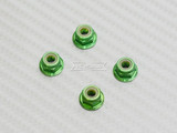 RC 1/10 Anodized Aluminum M4 Nylon Center NUT CAP -4 pcs - GREEN -