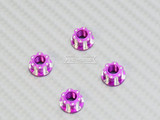 RC 1/10 Anodized Aluminum  M4 Deco Center NUT CAP -4 pcs - PURPLE -