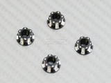 RC 1/10 Anodized Aluminum  M4 Deco Center NUT CAP -4 pcs - BLACK -