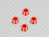 RC 1/10 Anodized Aluminum  M4 Deco Center NUT CAP -4 pcs - RED -