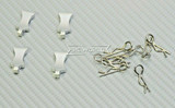 RC 1/10 METAL BODY POST CLIPS W/ Aluminum Tails (4 pcs) SILVER