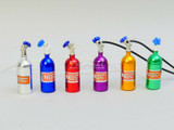 1/10 Scale Metal NITROUS NOS Bottle w/ MOUNT + LINE - BLUE -