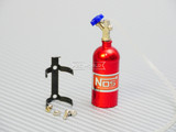 1/10 Scale Metal NITROUS NOS Bottle w/ MOUNT + LINE - RED -