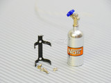 1/10 Scale Metal NITROUS NOS Bottle w/ MOUNT + LINE - GREEN -