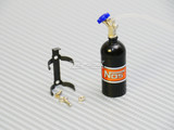 1/10 Scale Metal NITROUS NOS Bottle w/ MOUNT + LINE - BLACK -