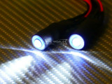 RC LED 10mm HALO LED Headlights - WHITE Center - BLUE HALO - W/ Switch