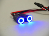 LED Lights BLUE Halo Angel Eyes 13mm Headlights White Center 