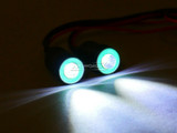 LED Lights BLUE Halo Angel Eyes 13mm Headlights White Center 