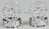 Tetsujin RC Car Wheels Disc Adjustable Offset 3/6/9mm -Southern Cross Silver -4 pcs