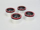 1/10 Truck Wheels 2.2  Aluminum RIMS V2 Beadlock  W/ 130mm TIRES Black/Red