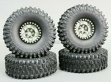 1/10 Metal Truck Wheels 1.9 Beadlock Rims G1 W/ 120MM Swamper Tires  GUN/BLACK