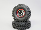 1/10 Metal Truck Wheels 1.9 Beadlock Rims G1 W/ 115MM Off-Road Tires  GUN/BLACK
