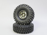 1/10 Metal Truck Wheels 1.9 Beadlock Rims G1 W/ 115MM Off-Road Tires  GUN/BLACK