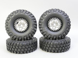 1/10 Metal Truck Wheels 1.9 Beadlock Rims G1 W/ 115MM Off-Road Tires  GUN/BLACK