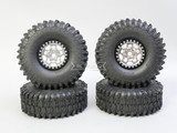 1/10 Metal Truck Wheels 1.9 Beadlock Rims G1 W/ 115MM Off-Road Tires  GUN/BLACK