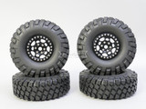 1/10 Metal Truck Wheels 1.9 Beadlock Rims G1 W/ 115MM Off-Road Tires  GUN/BLACK