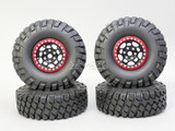 1/10 Metal Truck Wheels 1.9 Beadlock Rims G1 W/ 115MM Off-Road Tires  BLACK/RED