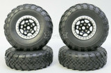 1/10 Metal Truck Wheels 1.9 Beadlock Rims G1 W/ 110mm Street Tire  GUN + BLACK