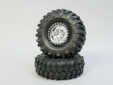 1/10 Metal Truck Wheels 1.9 Beadlock Rims G1 W/ 108mm Tire  SILVER + BLACK