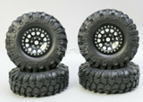 1/10 Metal Truck Wheels 1.9 Beadlock Rims V2 W/ 108mm Tire BLACK + BLACK
