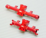 GPM Axial SCX24 METAL AXLES Front + Rear Upgrade Aluminum (2pcs) RED