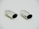 1/10 Scale TWIN EXHAUST Set OVAL Muffler For Body Shell CHROME