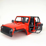 1/10 Scale JEEP WRANGLER RUBICON Hard Body Shell 4 Door Tube RED