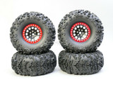 1/10 Truck Wheels 2.2  Metal RIMS V2 Beadlock  BLACK/RED Rings