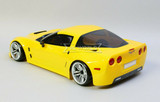 1/10 RC Body Shell CHEVY CORVETTE  w/ Light Buckets YELLOW -Finished-