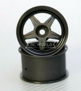 Kawada 1/12 Car Wheels 5 STAR NARROW - BLACK -(2PCS) #TUM27K