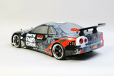 HPI 1/10 RC NISSAN SKYLINE R34 Fail Crew Body Shell -FINISHED- W/ Holes #120156
