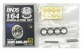 1/64 Metal WHEELS RIMS TIRES SET For Diecast Models - HOSHINO G5 GOLD - BC64071