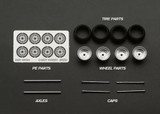 1/64 Metal WHEELS RIMS TIRES SET For Diecast Models - ADVAN A3A SILVER - BC64066