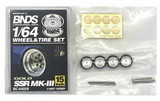 1/64 Metal WHEELS RIMS TIRES SET For Diecast Models -SSR XR-4 GOLD- BC64061