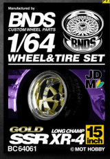 1/64 Metal WHEELS RIMS TIRES SET For Diecast Models -SSR XR-4 GOLD- BC64061