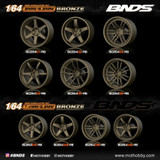 1/64 Plastic WHEELS RIMS TIRES SET (4PCS) -RAYS TE37-01- BRONZE-