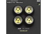 1/64 Metal WHEELS RIMS TIRES SET For Diecast Models - ADVAN A3A GOLD - BC64065