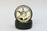 Fly Wheels RC 1/10 Large 2.2 METAL WHEELS 56mm + STREET Tire - BRONZE - 5 Star