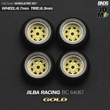 1/64 Metal WHEELS RIMS TIRES For Diecast Models - SSR JILBA -GOLD- BC64067