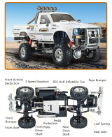 RC 1/10 TOYOTA PICK UP 4X4 Truck *RTR* -WHITE-