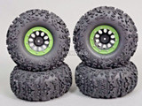 Traxxas TRX-4 Rock CRAWLER Beadlock Wheels & TIres 140 mm 5.5" -Set Of 4- GREEN