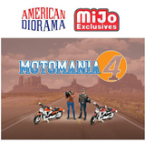 American Diorama 1/64 Die Cast Figures MOTO MANIA 4 Harley Bikes