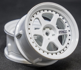 DS Racing 6 SPOKE RIMS Adjustable Offset WHITE / WHITE-2PCS #DE-202