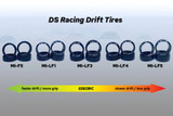 DS Racing Mini 1/24 DRIFT TIRE Stagger Narrow + Wide w/ Text (4PCS) MI-LF4