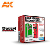 Doozy 1/24 SODA VENDING MACHINE (2PCS) Set Resin Model kit #DZ015