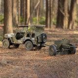 1/12 Anti TANK GUN W/ Trailer For WILLYS MB Military Jeep