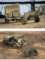 1/12 Anti TANK GUN W/ Trailer For WILLYS MB Military Jeep