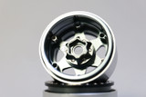 RC Truck Rims 1.9 Metal BEADLOCK 6 STAR Wheels-BLACK- 4pcs