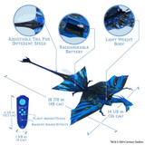 RC Avatar BANSHEE Flying Dragon Deluxe W/ Flapping Wings 2.4GHZ RTF -BLUE-