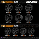 1/64 Plastic WHEELS RIMS TIRES SET For Die Cast Models -ENKEI RPF1-03S -BLACK FLAT-